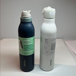 New! Owala 24oz FreeSip TWIST Stainless Steel Water Bottle - PAIR TWO - one lid